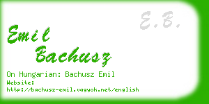 emil bachusz business card